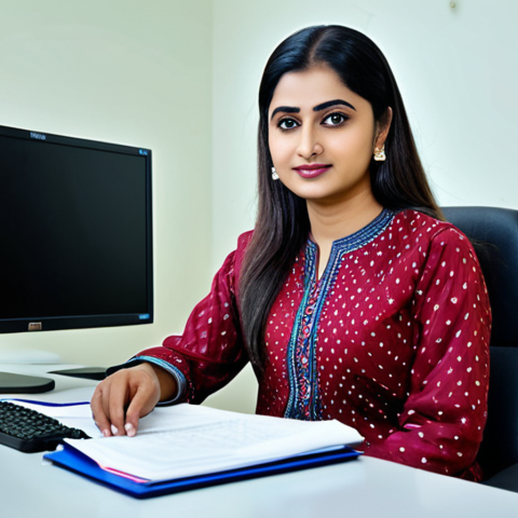 **
"A professional businesswoman in a modest salwar kameez, sitting at a desk in a modern Dhaka office, fully clothed, appropriate attire, safe for work, perfect anatomy, natural proportions, professional photography, high quality."
**